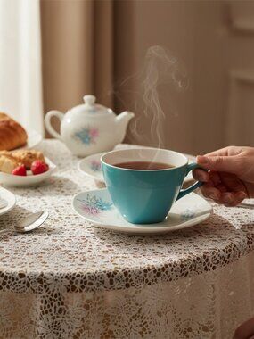 Vintage Set of 2 Midwinter 'Quite Contrary' Coffee Cups &‎ Saucers 1950s Retro